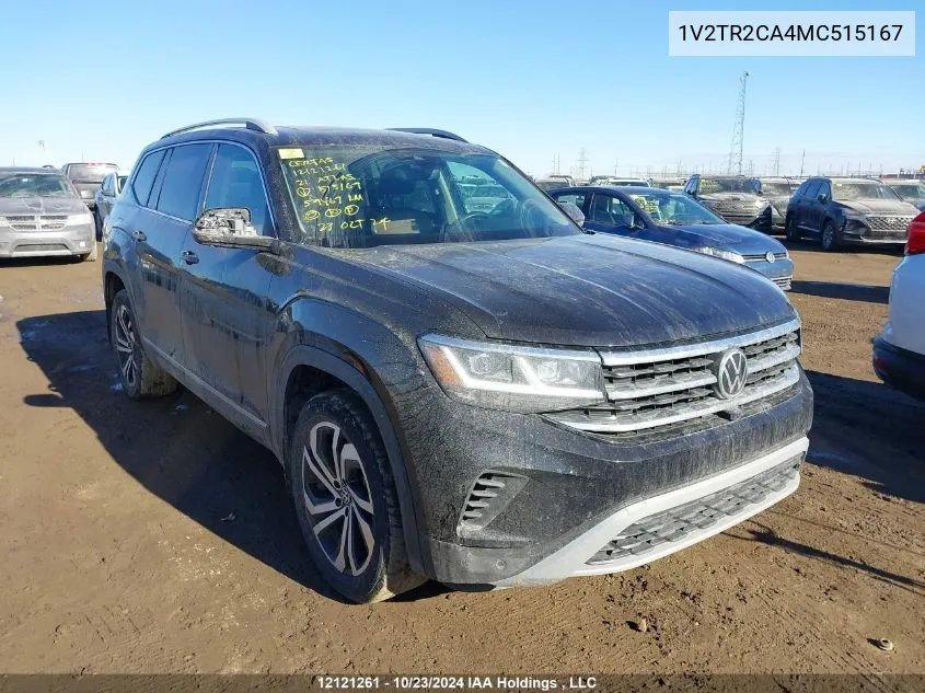 2021 Volkswagen Atlas Sel Premium VIN: 1V2TR2CA4MC515167 Lot: 12121261