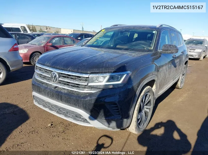 2021 Volkswagen Atlas Sel Premium VIN: 1V2TR2CA4MC515167 Lot: 12121261