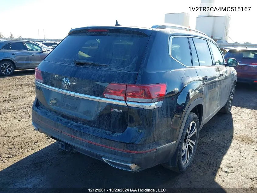 2021 Volkswagen Atlas Sel Premium VIN: 1V2TR2CA4MC515167 Lot: 12121261