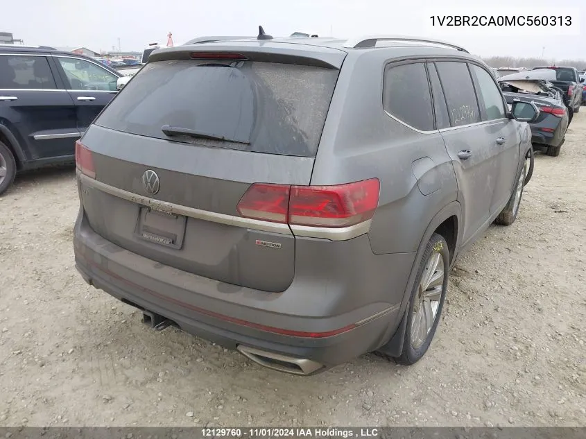 2021 Volkswagen Atlas VIN: 1V2BR2CA0MC560313 Lot: 12129760