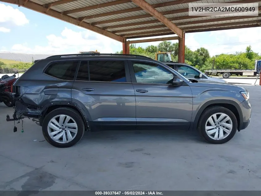 2021 Volkswagen Atlas 3.6L V6 Se W/Technology VIN: 1V2HR2CA2MC600949 Lot: 39337647