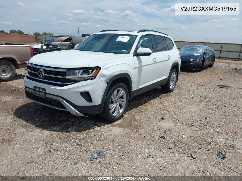 2021 Volkswagen Atlas 3.6L V6 Se W/Technology VIN: 1V2JR2CAXMC519165 Lot: 39532963