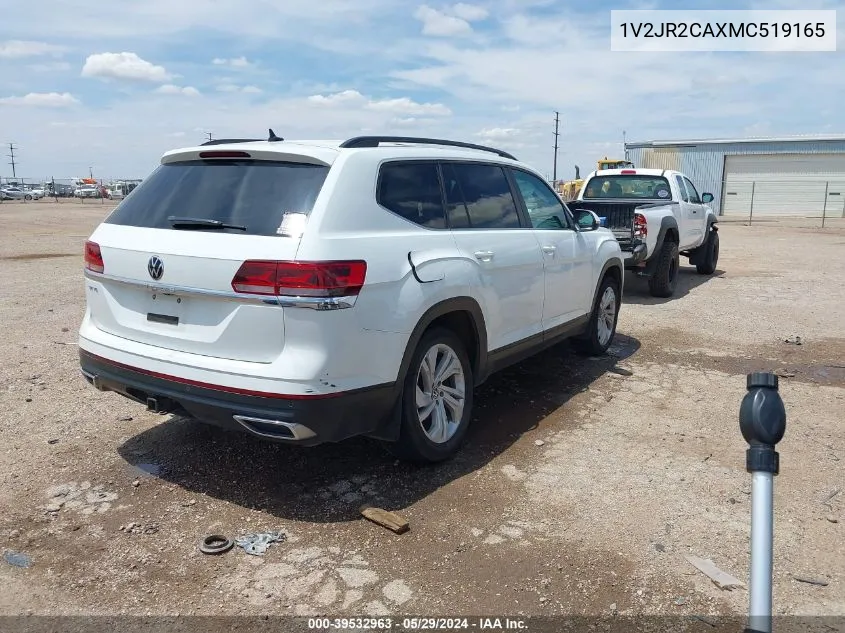 2021 Volkswagen Atlas 3.6L V6 Se W/Technology VIN: 1V2JR2CAXMC519165 Lot: 39532963