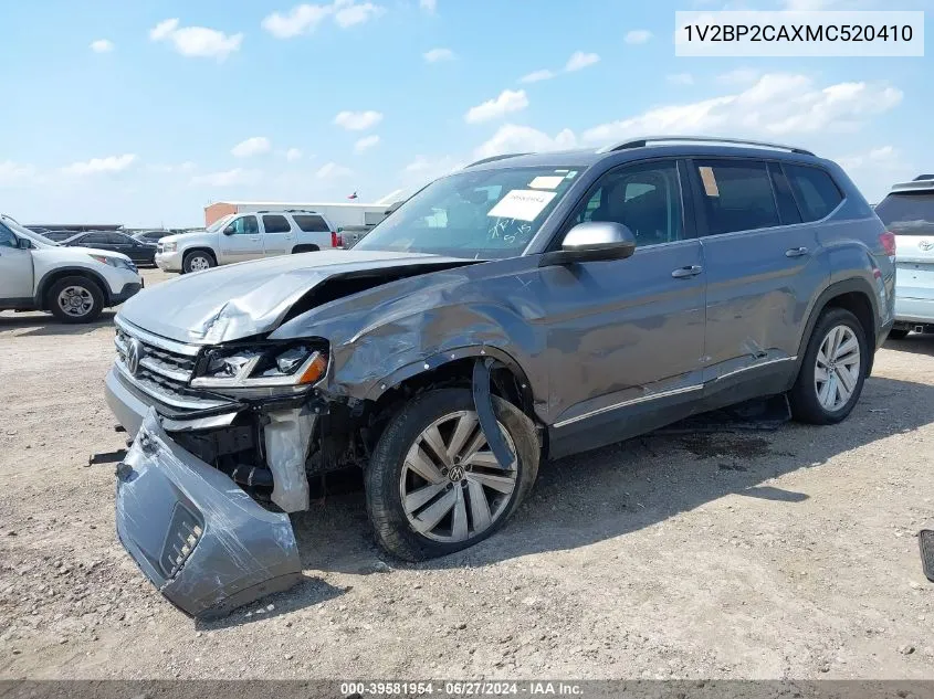 2021 Volkswagen Atlas 2.0T Sel VIN: 1V2BP2CAXMC520410 Lot: 39581954