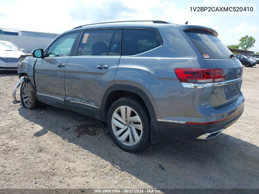 2021 Volkswagen Atlas 2.0T Sel VIN: 1V2BP2CAXMC520410 Lot: 39581954