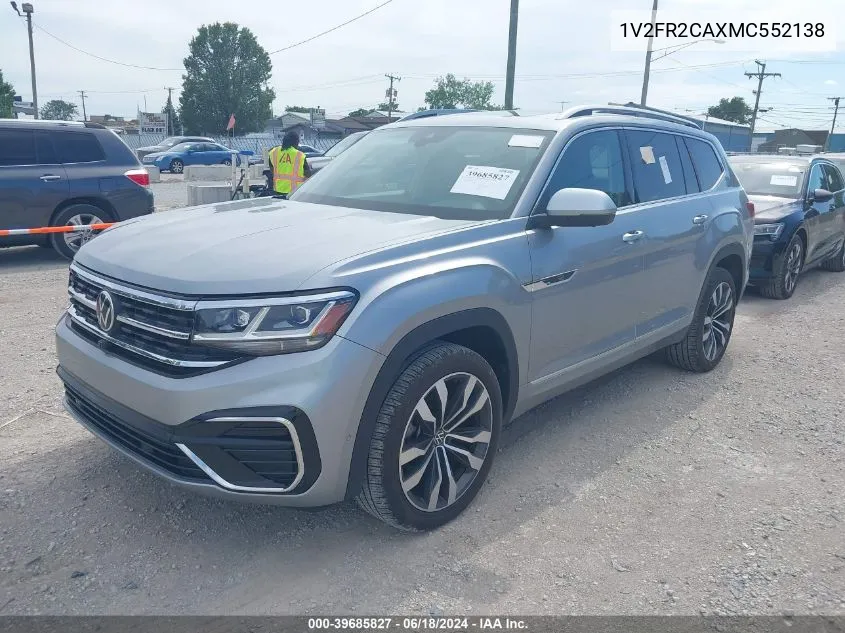 2021 Volkswagen Atlas 3.6L V6 Sel Premium R-Line VIN: 1V2FR2CAXMC552138 Lot: 39685827