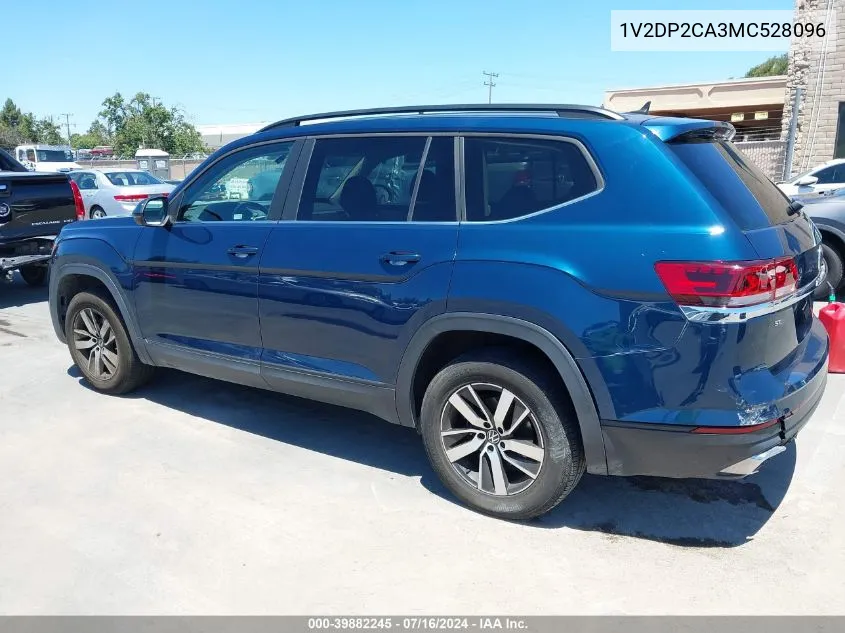 2021 Volkswagen Atlas 2.0T Se VIN: 1V2DP2CA3MC528096 Lot: 39882245