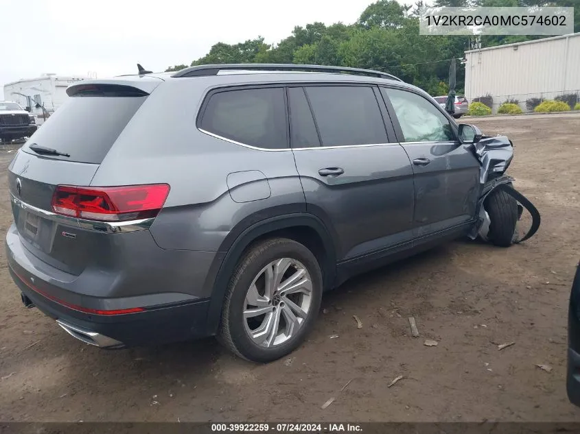 1V2KR2CA0MC574602 2021 Volkswagen Atlas 3.6L V6 Se W/Technology