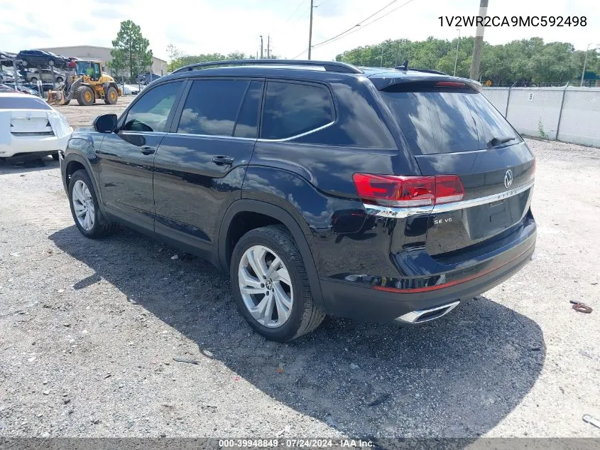 1V2WR2CA9MC592498 2021 Volkswagen Atlas 3.6L V6 Se W/Technology