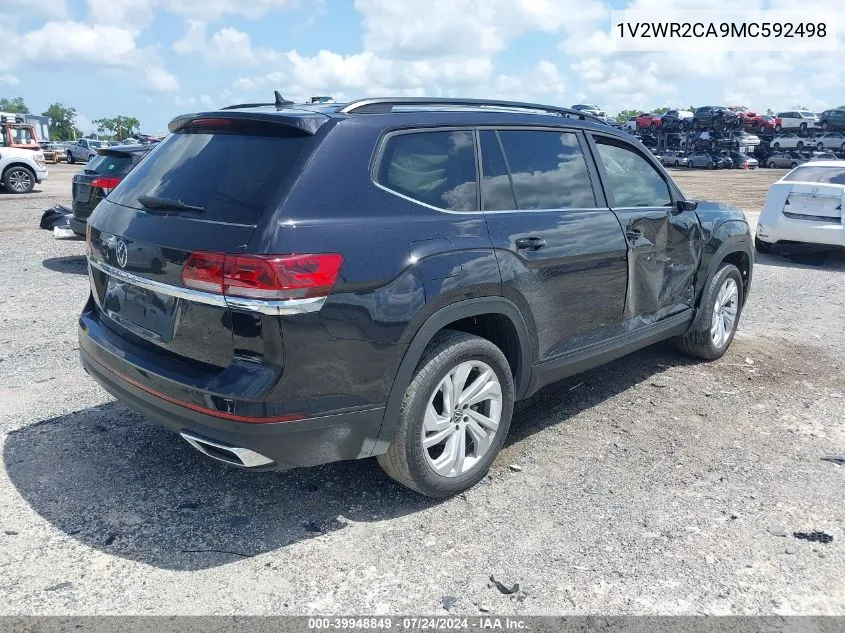 1V2WR2CA9MC592498 2021 Volkswagen Atlas 3.6L V6 Se W/Technology