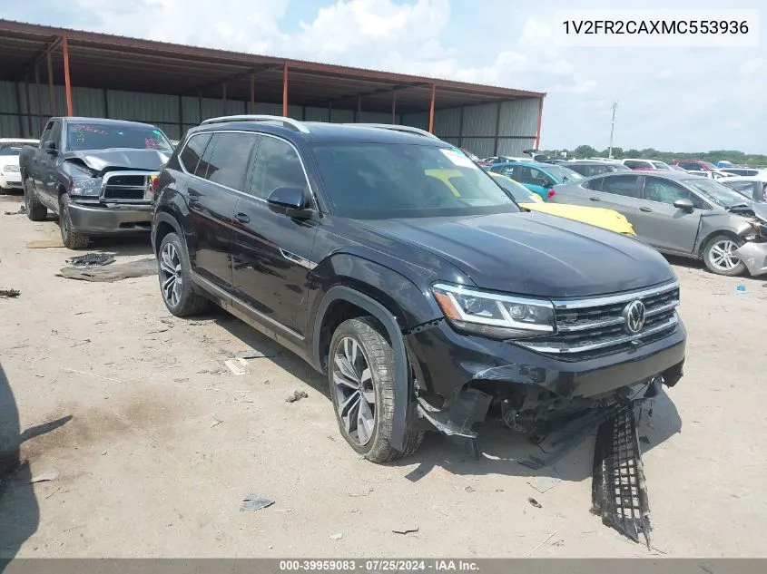 2021 Volkswagen Atlas 3.6L V6 Sel Premium R-Line VIN: 1V2FR2CAXMC553936 Lot: 39959083