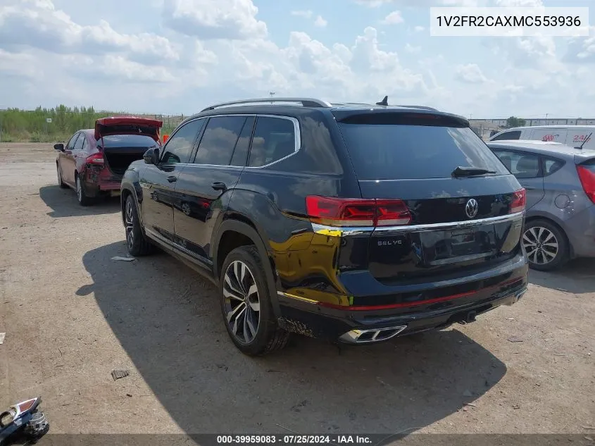 1V2FR2CAXMC553936 2021 Volkswagen Atlas 3.6L V6 Sel Premium R-Line