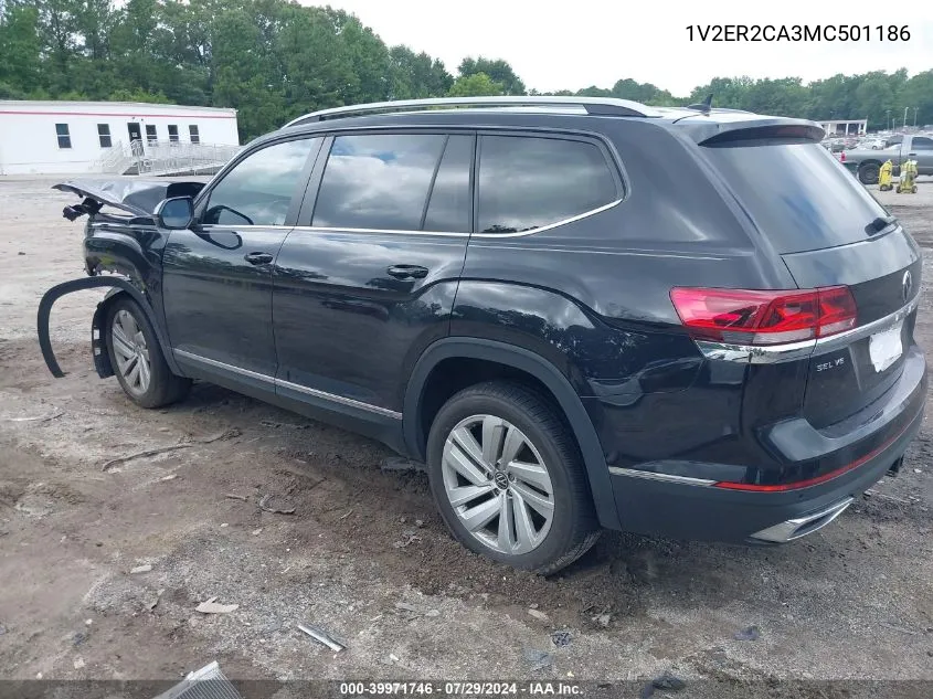 1V2ER2CA3MC501186 2021 Volkswagen Atlas 3.6L V6 Sel