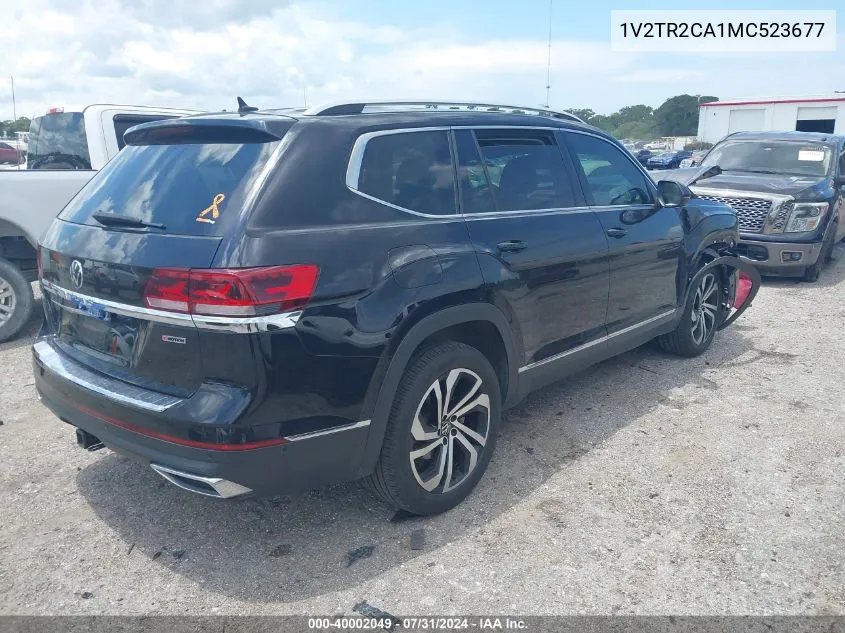 2021 Volkswagen Atlas 3.6L V6 Sel Premium VIN: 1V2TR2CA1MC523677 Lot: 40002049