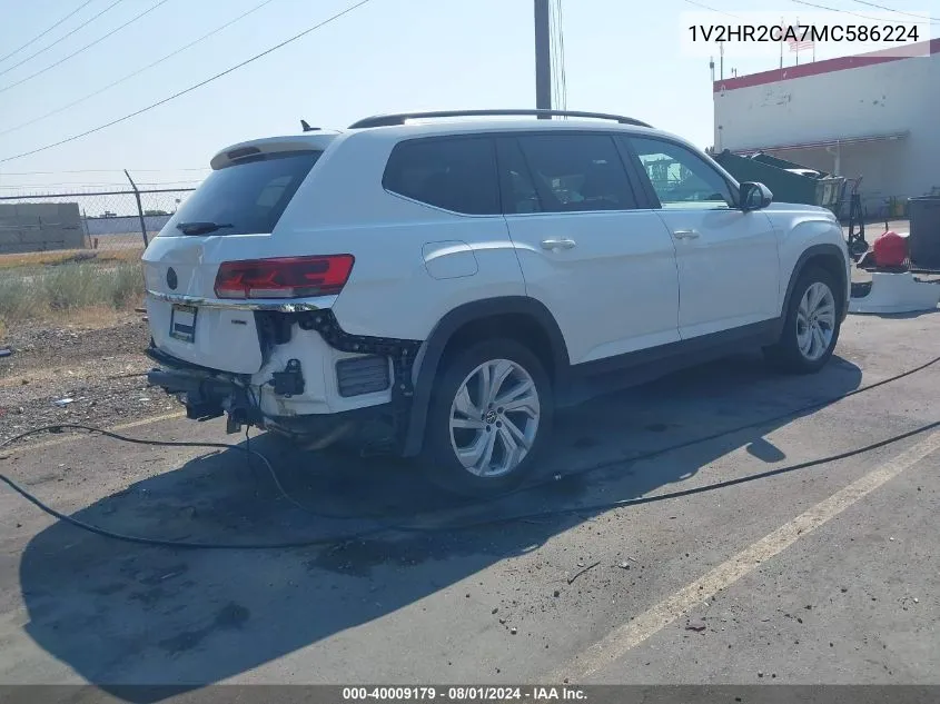 2021 Volkswagen Atlas 3.6L V6 Se W/Technology VIN: 1V2HR2CA7MC586224 Lot: 40009179