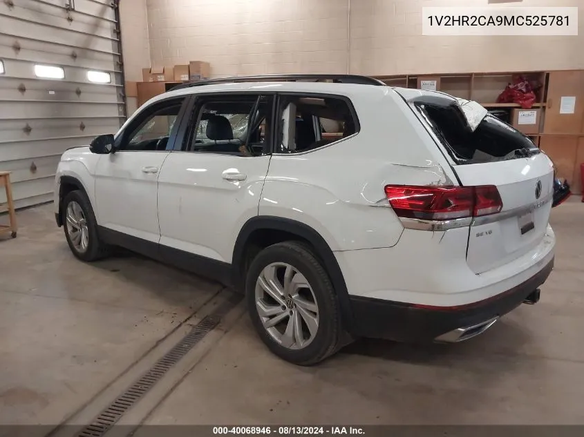 2021 Volkswagen Atlas 3.6L V6 Se W/Technology VIN: 1V2HR2CA9MC525781 Lot: 40068946