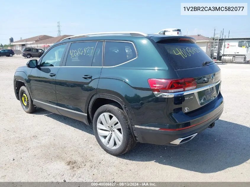 2021 Volkswagen Atlas 3.6L V6 Sel VIN: 1V2BR2CA3MC582077 Lot: 40086827