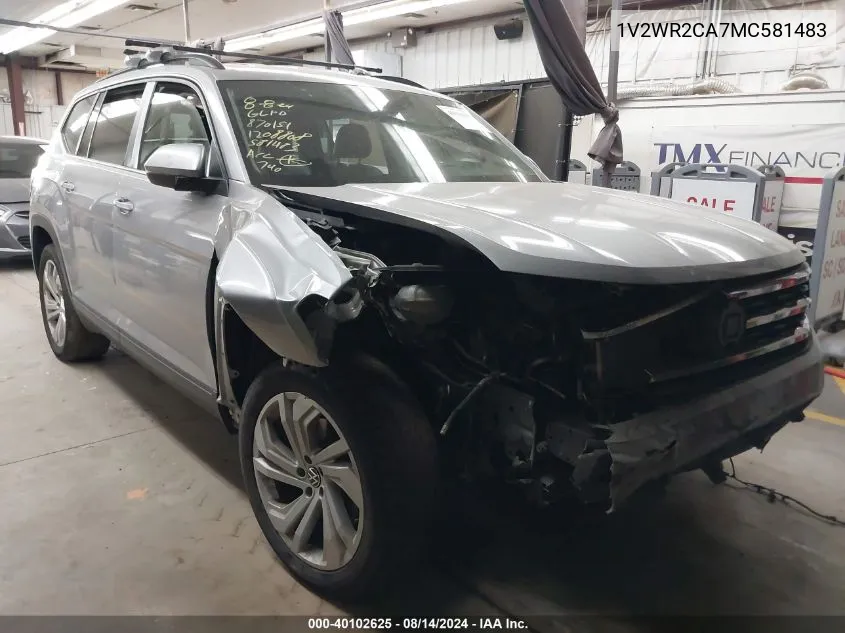 1V2WR2CA7MC581483 2021 Volkswagen Atlas 3.6L V6 Se W/Technology