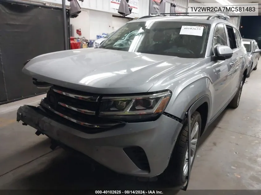 1V2WR2CA7MC581483 2021 Volkswagen Atlas 3.6L V6 Se W/Technology