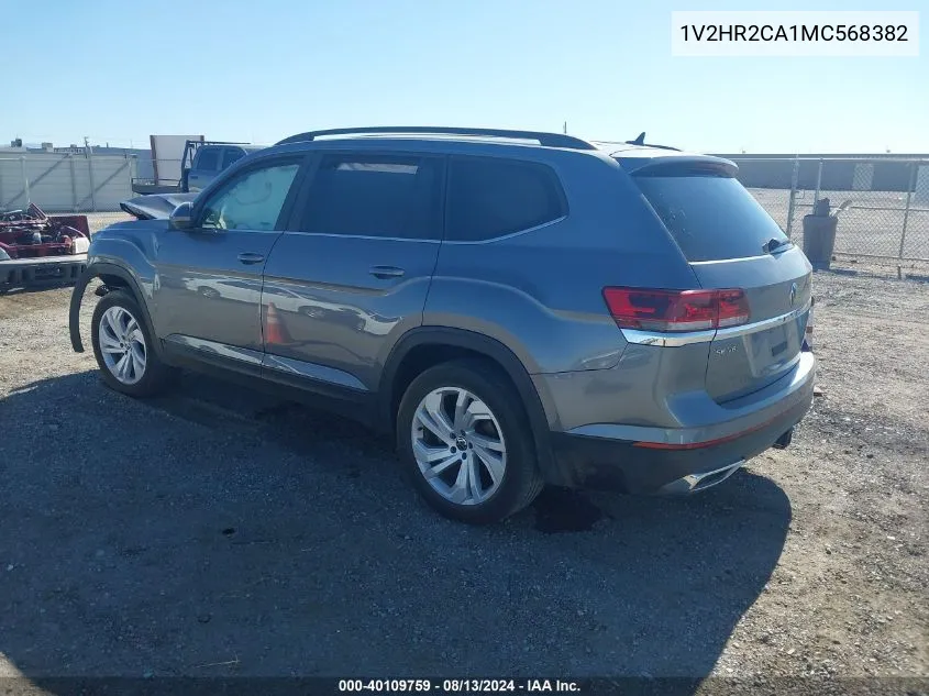 2021 Volkswagen Atlas 3.6L V6 Se W/Technology VIN: 1V2HR2CA1MC568382 Lot: 40109759