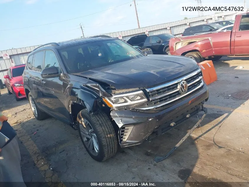 1V2WR2CA4MC547632 2021 Volkswagen Atlas 3.6L V6 Se W/Technology