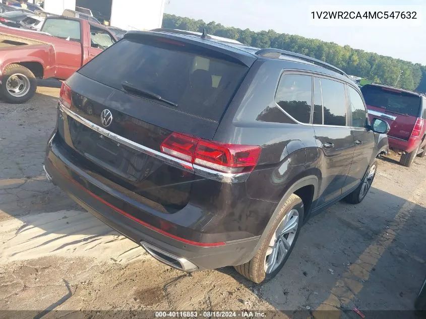 2021 Volkswagen Atlas 3.6L V6 Se W/Technology VIN: 1V2WR2CA4MC547632 Lot: 40116853