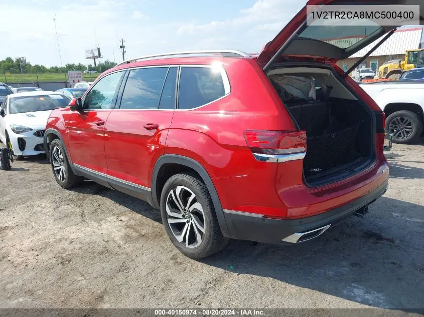 2021 Volkswagen Atlas 3.6L V6 Sel Premium VIN: 1V2TR2CA8MC500400 Lot: 40150974