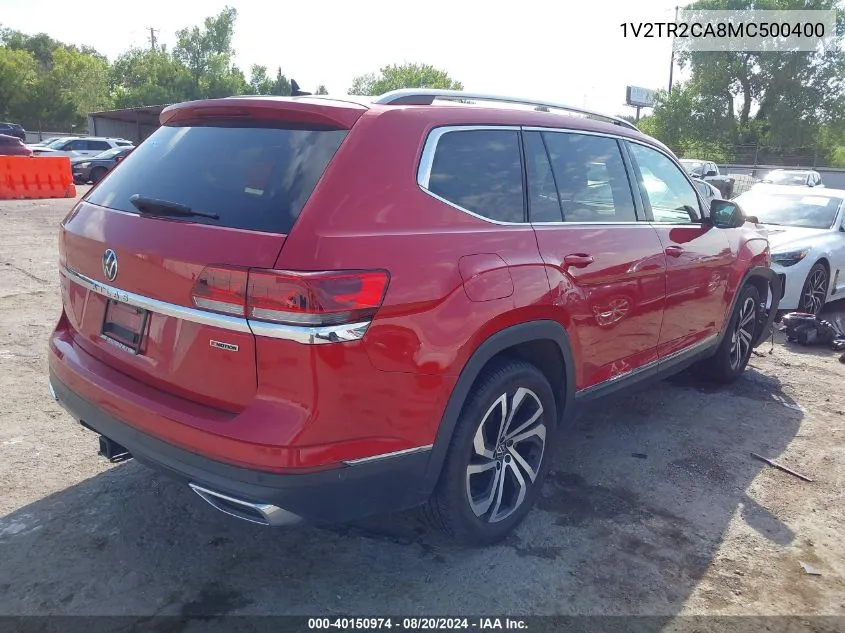 2021 Volkswagen Atlas 3.6L V6 Sel Premium VIN: 1V2TR2CA8MC500400 Lot: 40150974