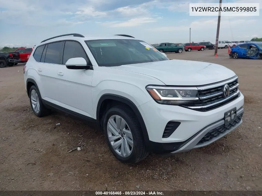 2021 Volkswagen Atlas 3.6L V6 Se W/Technology VIN: 1V2WR2CA5MC599805 Lot: 40168465