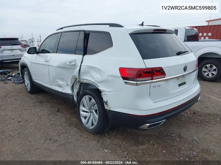 1V2WR2CA5MC599805 2021 Volkswagen Atlas 3.6L V6 Se W/Technology