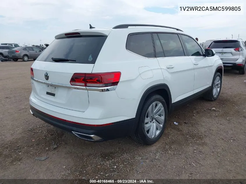 2021 Volkswagen Atlas 3.6L V6 Se W/Technology VIN: 1V2WR2CA5MC599805 Lot: 40168465