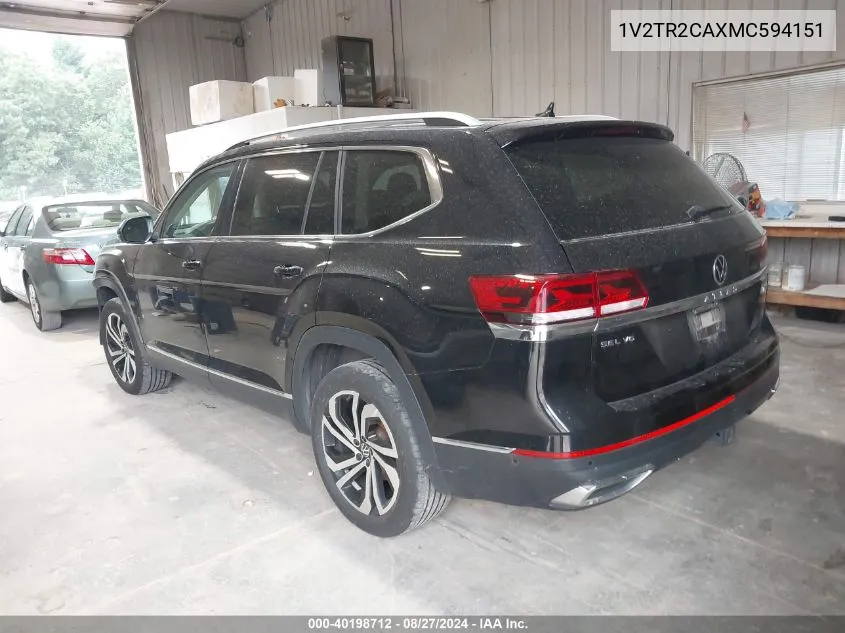 2021 Volkswagen Atlas 3.6L V6 Sel Premium VIN: 1V2TR2CAXMC594151 Lot: 40198712