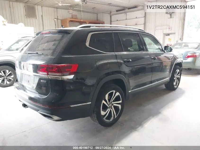 2021 Volkswagen Atlas 3.6L V6 Sel Premium VIN: 1V2TR2CAXMC594151 Lot: 40198712