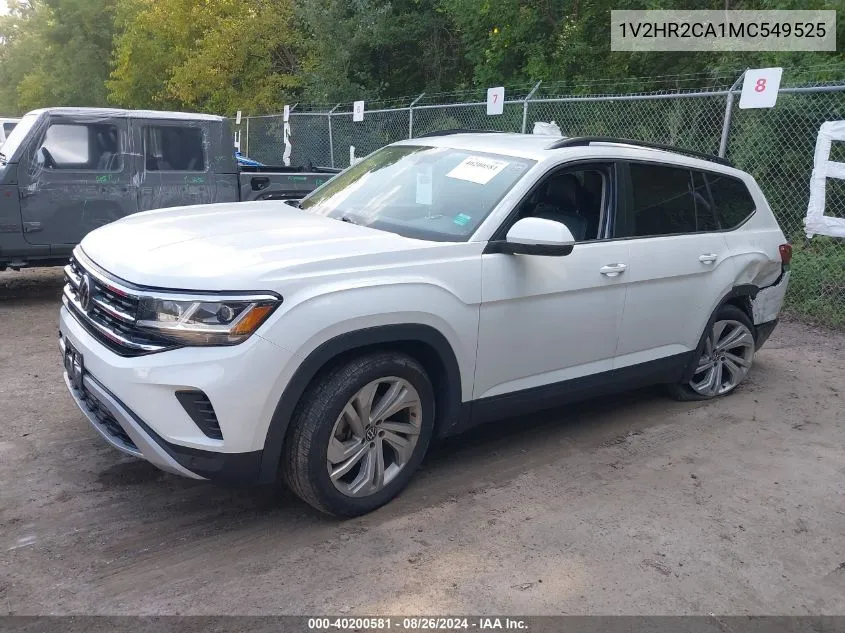 2021 Volkswagen Atlas 3.6L V6 Se W/Technology VIN: 1V2HR2CA1MC549525 Lot: 40200581