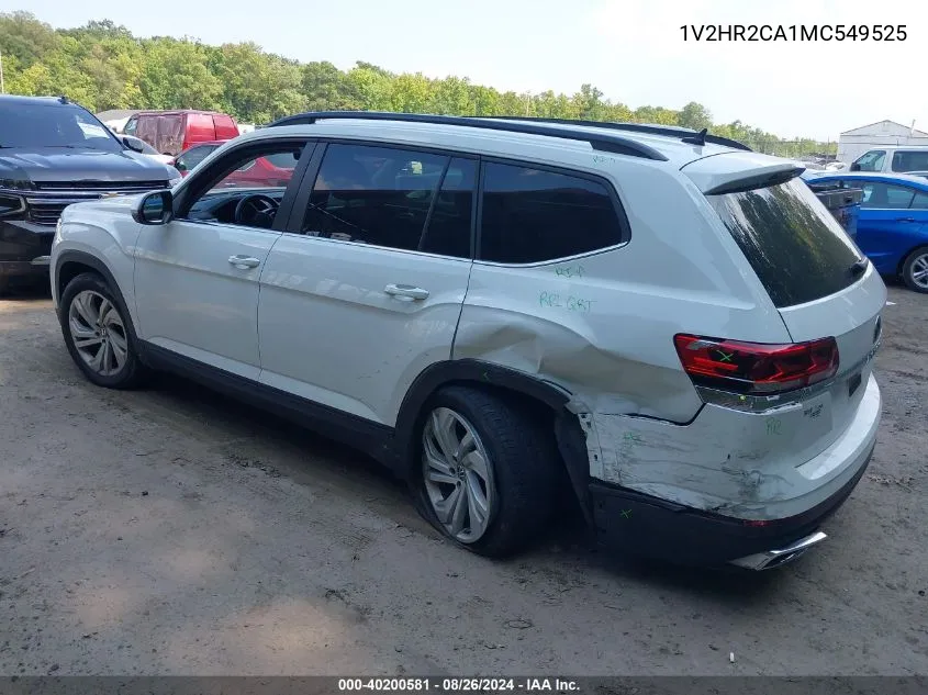 2021 Volkswagen Atlas 3.6L V6 Se W/Technology VIN: 1V2HR2CA1MC549525 Lot: 40200581