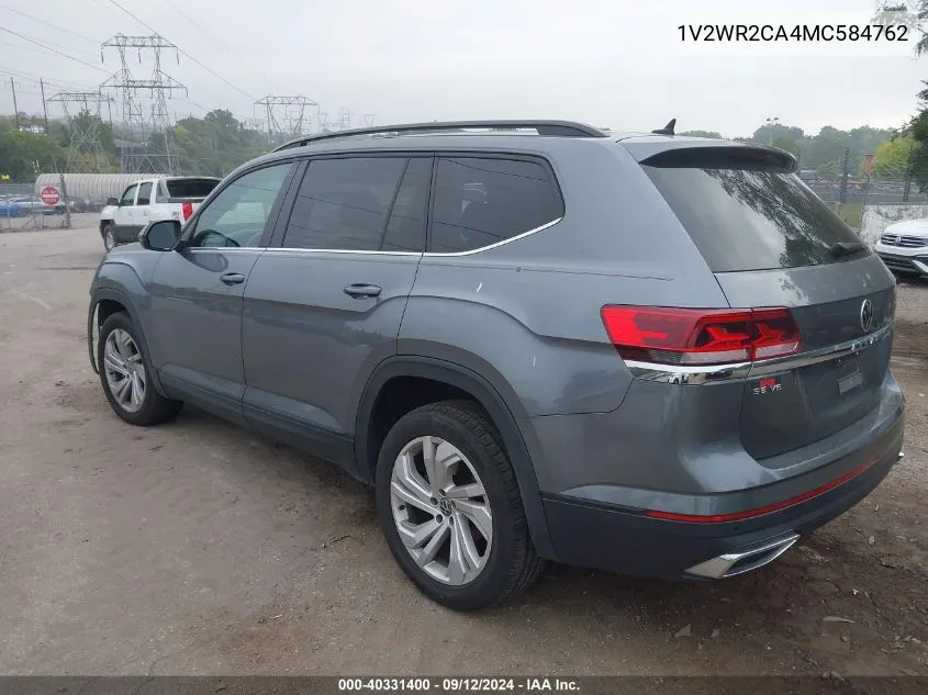 2021 Volkswagen Atlas Se VIN: 1V2WR2CA4MC584762 Lot: 40331400