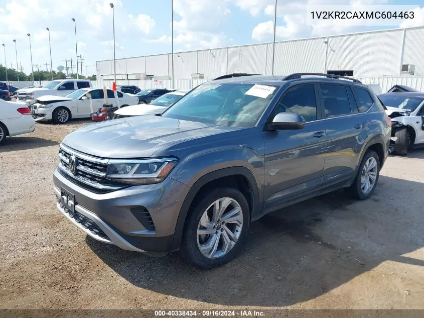 2021 Volkswagen Atlas 3.6L V6 Se W/Technology VIN: 1V2KR2CAXMC604463 Lot: 40338434