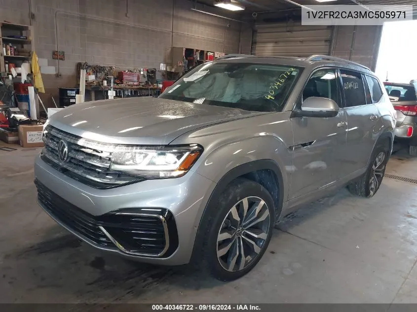 2021 Volkswagen Atlas 3.6L V6 Sel Premium R-Line VIN: 1V2FR2CA3MC505971 Lot: 40346722