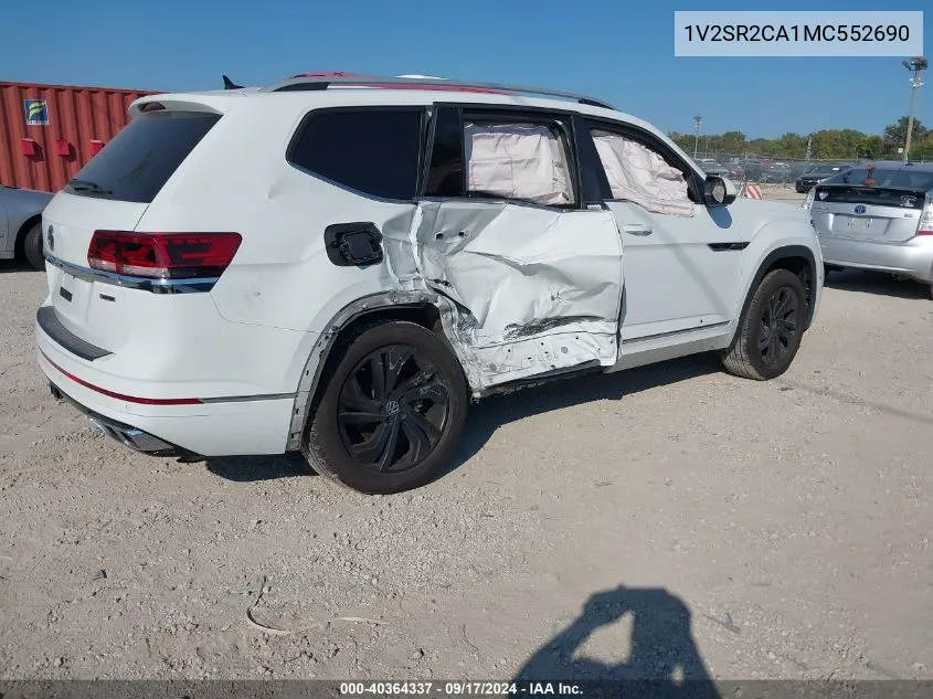 2021 Volkswagen Atlas 3.6L V6 Sel R-Line VIN: 1V2SR2CA1MC552690 Lot: 40364337