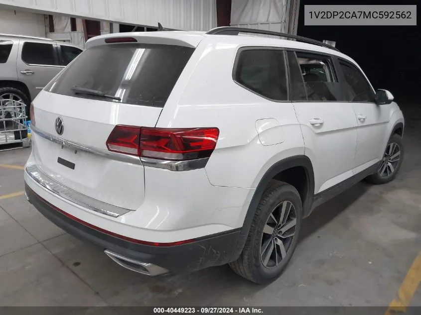 2021 Volkswagen Atlas 2.0T Se VIN: 1V2DP2CA7MC592562 Lot: 40449223