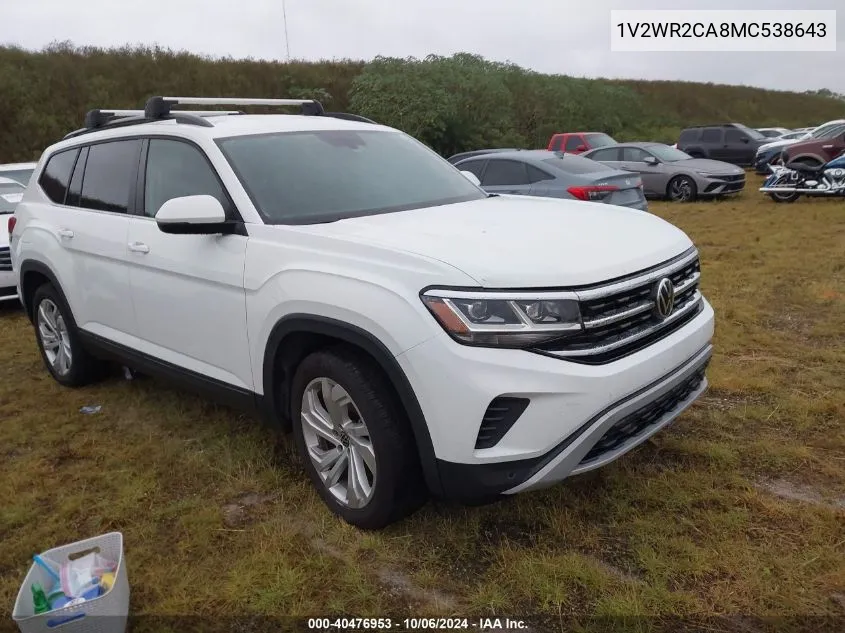 1V2WR2CA8MC538643 2021 Volkswagen Atlas Se