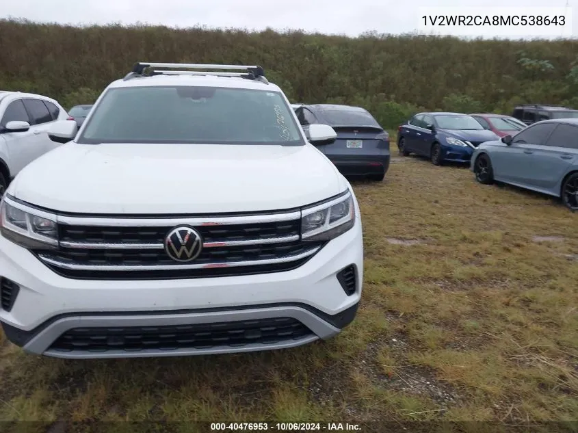 1V2WR2CA8MC538643 2021 Volkswagen Atlas Se