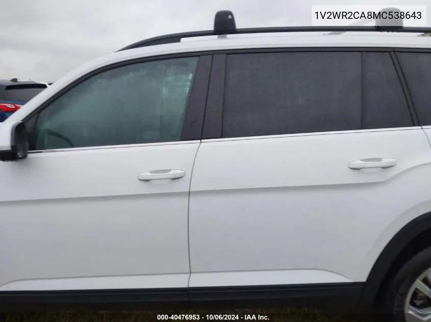 2021 Volkswagen Atlas Se VIN: 1V2WR2CA8MC538643 Lot: 40476953