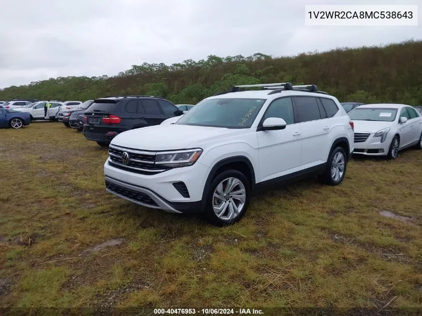 1V2WR2CA8MC538643 2021 Volkswagen Atlas Se