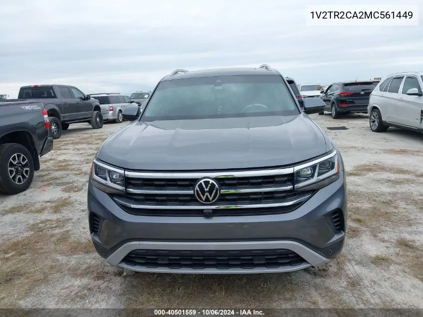 1V2TR2CA2MC561449 2021 Volkswagen Atlas 3.6L V6 Sel Premium