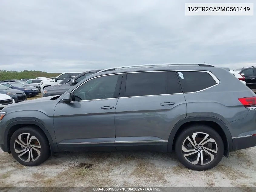 1V2TR2CA2MC561449 2021 Volkswagen Atlas 3.6L V6 Sel Premium