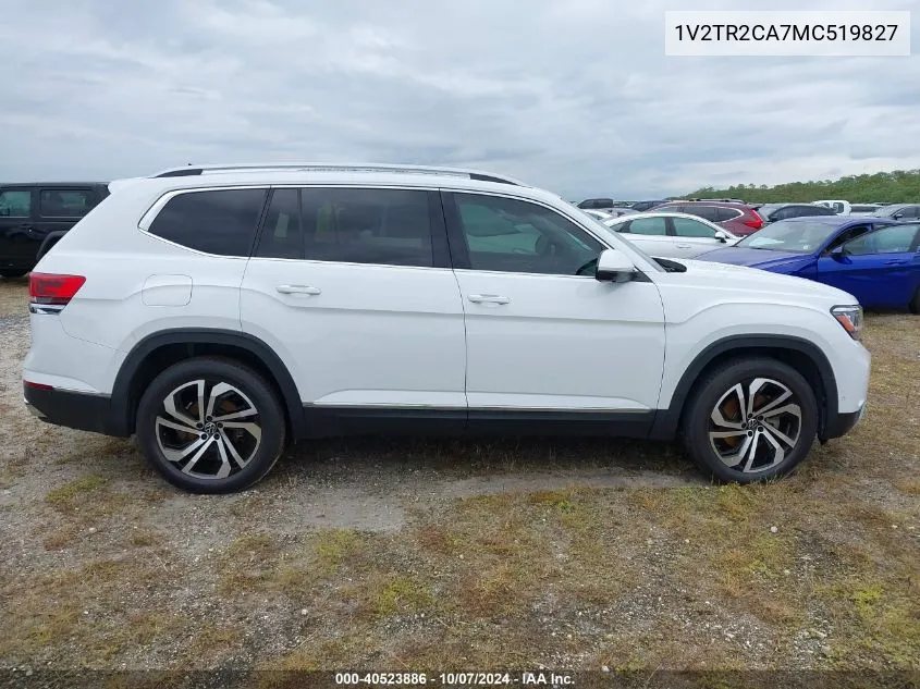 2021 Volkswagen Atlas Sel Premium VIN: 1V2TR2CA7MC519827 Lot: 40523886