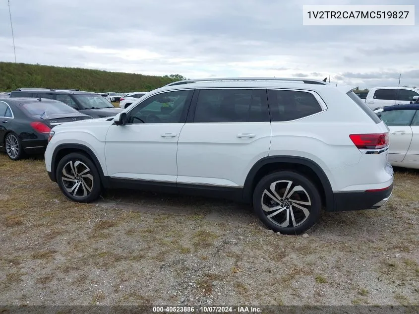 2021 Volkswagen Atlas Sel Premium VIN: 1V2TR2CA7MC519827 Lot: 40523886