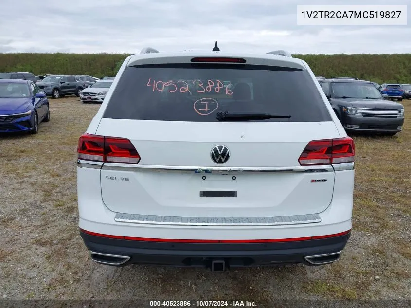 2021 Volkswagen Atlas Sel Premium VIN: 1V2TR2CA7MC519827 Lot: 40523886