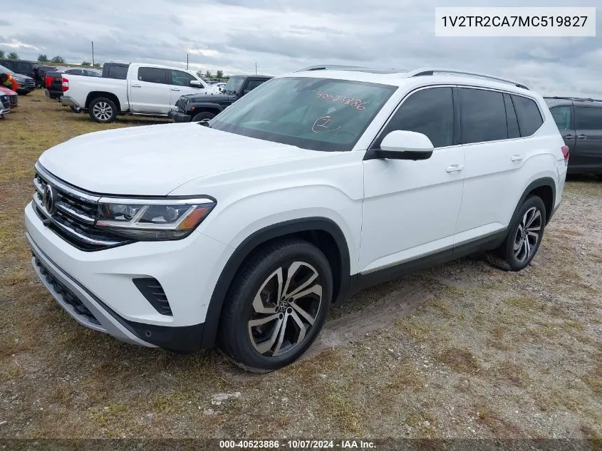 2021 Volkswagen Atlas Sel Premium VIN: 1V2TR2CA7MC519827 Lot: 40523886